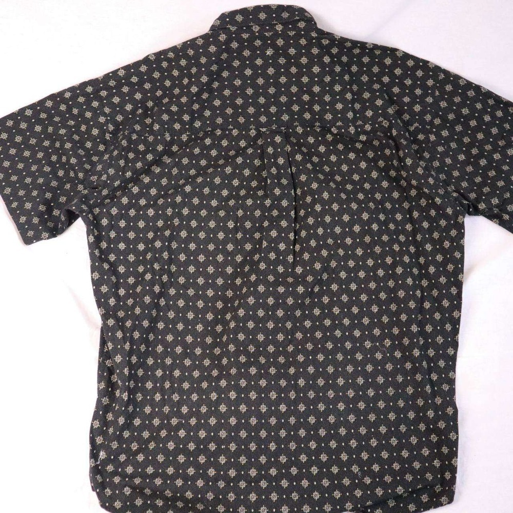 Chaps Ralph Lauren Mens Large Black Geometric Medallion Cotton L Shirt 93747 - Picture 3 of 8